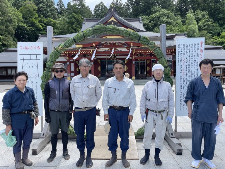 盛岡八幡宮茅の輪製作